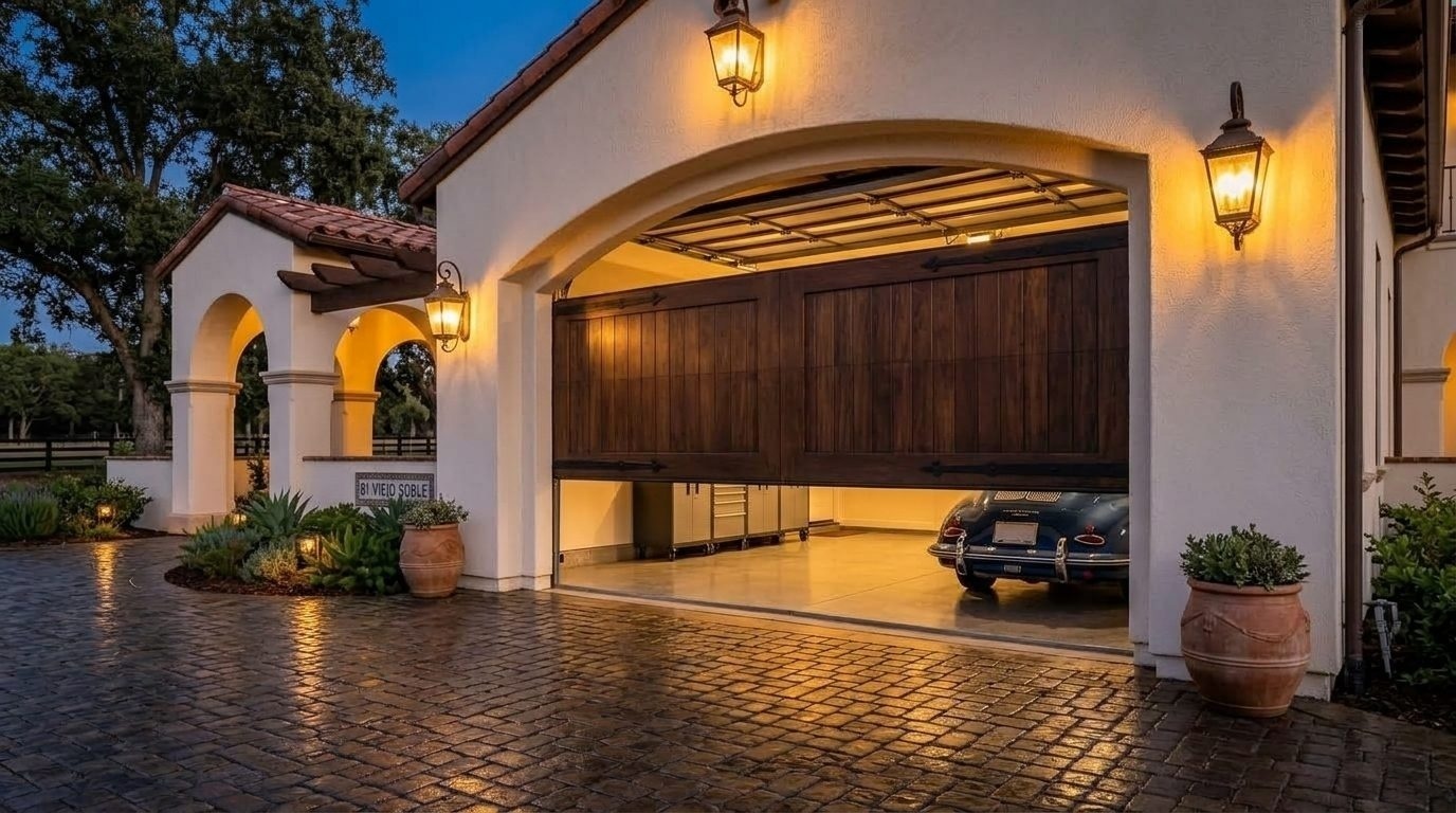 O'Connor Garage Door Services Garage Door Gliding Open Revealing Warm Illuminated Interior